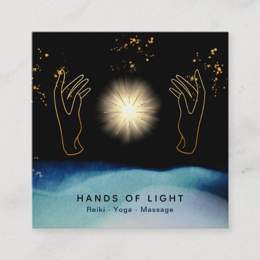 *~* kosmische heling van de handen in het universu vierkante visitekaartje (Voorkant)