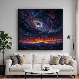 Kosmische hemel - Kosmische illustratiestijl Poster