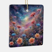 Kosmische hemel met fantasiebloemen keramisch ornament (Rechts)