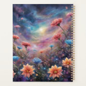 Kosmische hemel met fantasiebloemen planner (Achterkant)