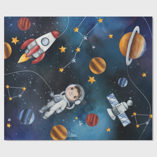 kosmische hemel-Waterverf in de kosmische ruimte Cadeaupapier (Vlak)