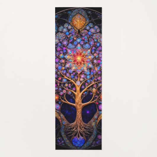 Kosmische hemelse levensboom yogamat (Voorkant)