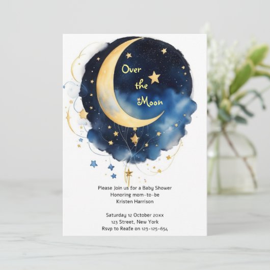 Kosmische hemelse Waterverf Baby shower Kaart (Staand voorkant)