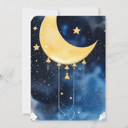 Kosmische hemelse Waterverf Baby shower Kaart (Achterkant)