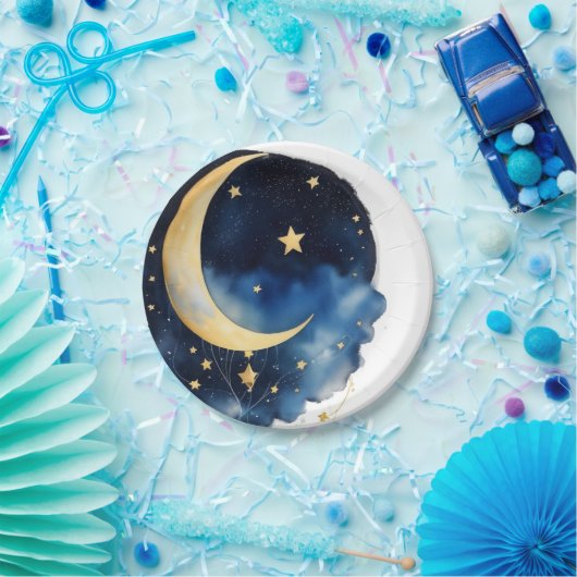 Kosmische hemelse Waterverf Baby shower Papieren Bordje (Feest)