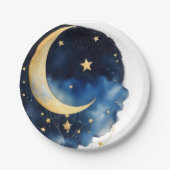 Kosmische hemelse Waterverf Baby shower Papieren Bordje (Voorkant)