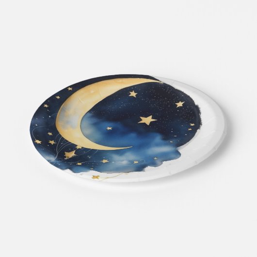 Kosmische hemelse Waterverf Baby shower Papieren Bordje (Gekanteld)