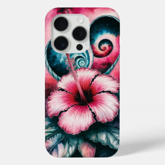 Kosmische Hibiscus Dromen Roze Tropische Bloem Case-Mate iPhone Case (Achterkant)