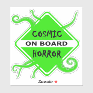 Kosmische Horror aan boord Medium Window Decal Sticker