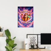 Kosmische IJshoorn Kunst Poster (Thuiskantoor)