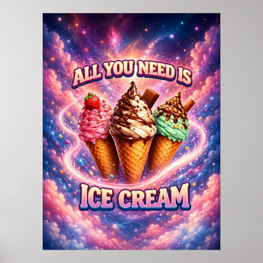 Kosmische IJshoorn Kunst Poster (Voorkant)