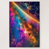Kosmische indigo hemels boven de aarde legpuzzel (Verticaal)