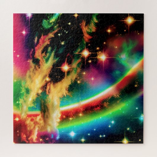 Kosmische Indigo Interstellaire Gebeurtenis in de  Legpuzzel (Horizontaal)