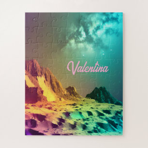 Kosmische Indigo Planet onder Amazing Universe Afb Legpuzzel