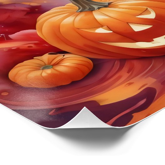 Kosmische Jack-o'-Lanterns: een Halloween-fantasie Perfect Poster (Hoek)