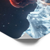 Kosmische Kardinaal Bevroren Komeet Ruimte Kunst Poster (Hoek)