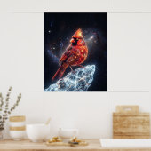 Kosmische Kardinaal Bevroren Komeet Ruimte Kunst Poster (Keuken)