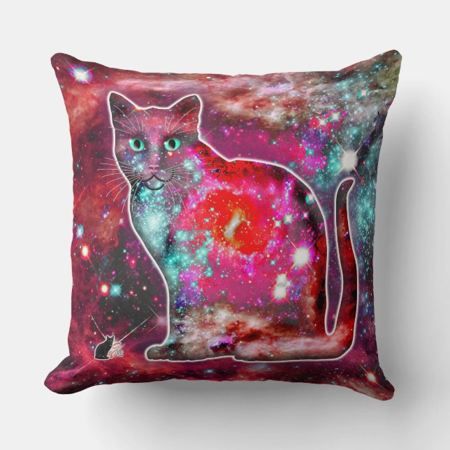 Kosmische Kat Alpha Kussen (Voorkant)