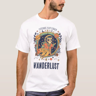 Kosmische Kat Astronaut Ruimte Ontdekkingsreiziger T-shirt