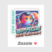 Kosmische Kat Astronaut Sticker (Vel)