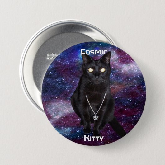 Kosmische Kat Button (Voorkant /achterkant)