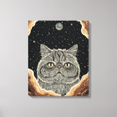 Kosmische Kat Canvas Afdruk (Voorkant)