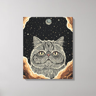 Kosmische Kat Canvas Afdruk