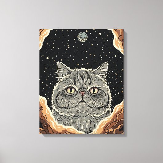 Kosmische Kat Canvas Afdruk (Voorkant)