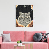 Kosmische Kat Canvas Afdruk (Insitu (Woonkamer))