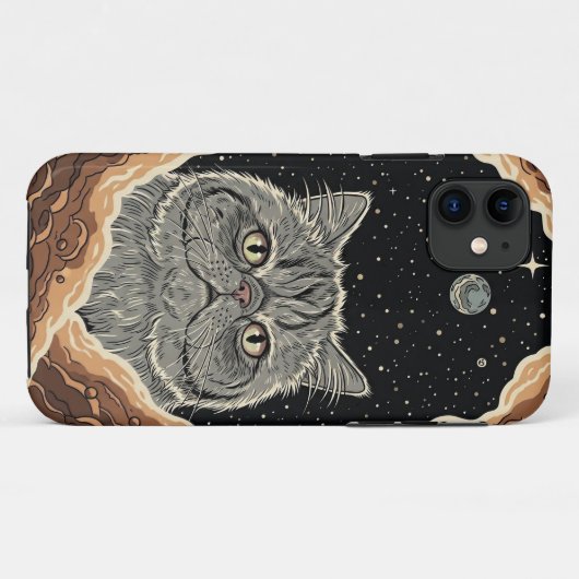 Kosmische Kat Case-Mate iPhone Case (Achterkant (horizontaal))