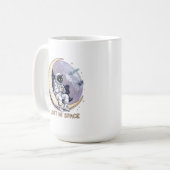 Kosmische kat contemplatie koffiemok (Voorkant links)