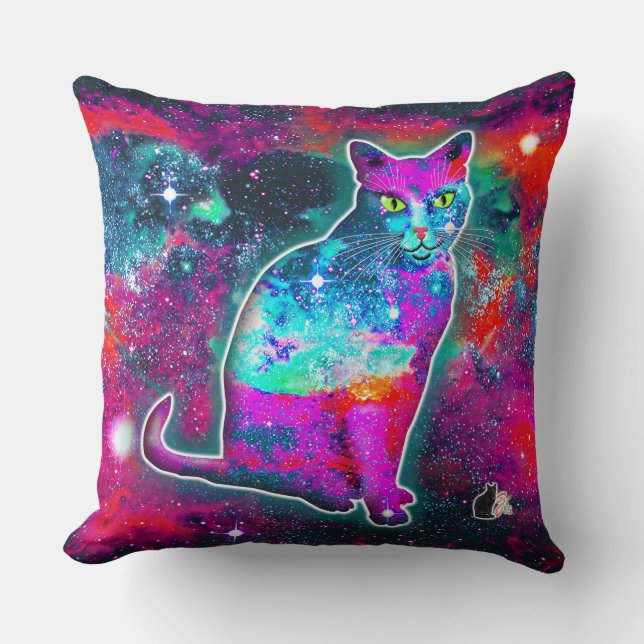 Kosmische Kat Delta Kussen (Voorkant)