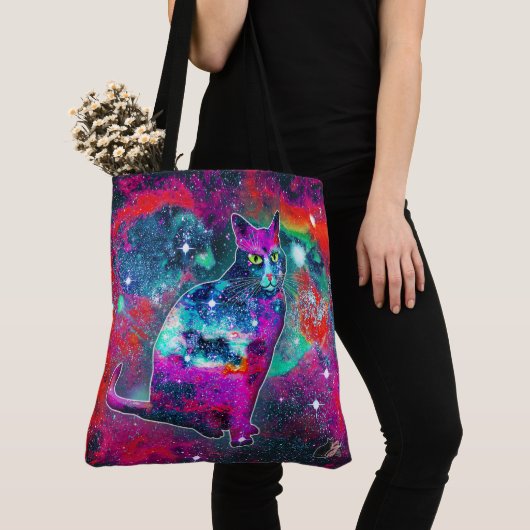 Kosmische Kat Delta Tote Bag (Dichtbij)