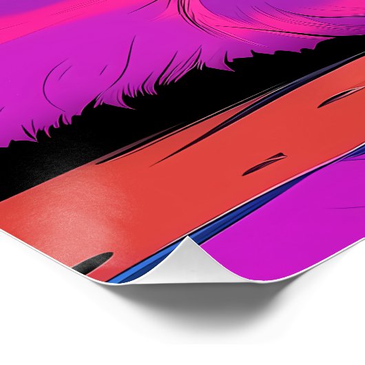 Kosmische kat en de kleine auto perfect poster (Hoek)