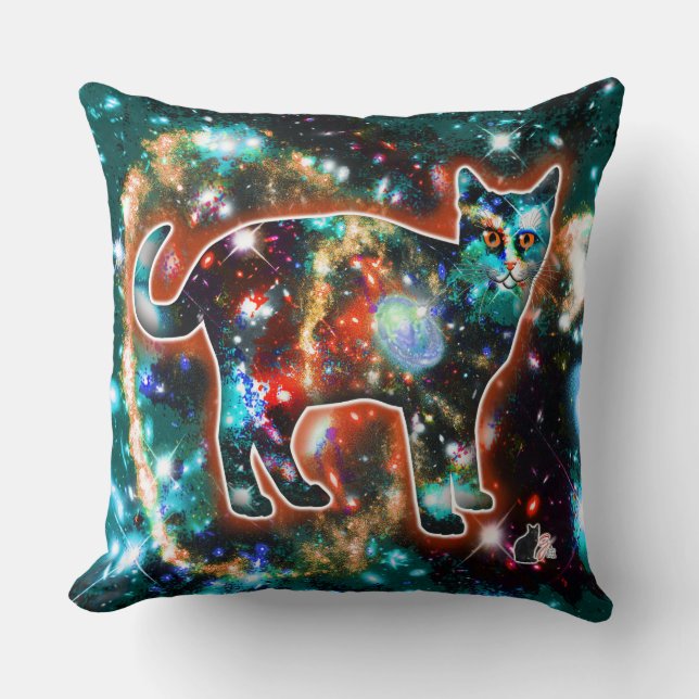 Kosmische Kat Gamma Kussen (Voorkant)
