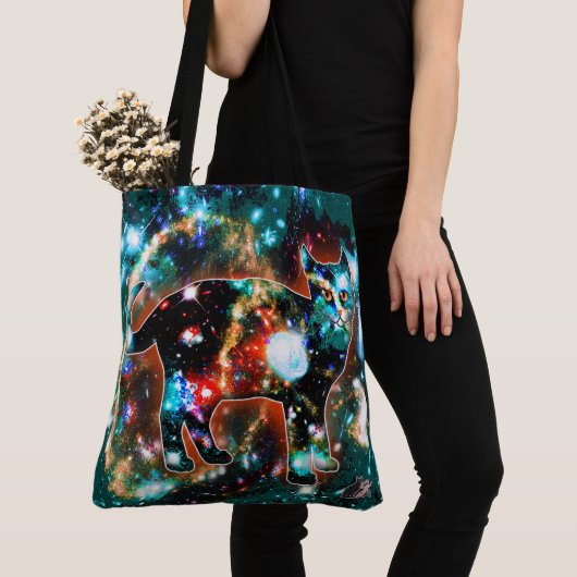 Kosmische Kat Gamma Tote Bag (Dichtbij)