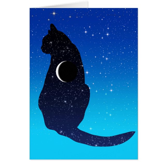 Kosmische kat in sterren en halve maan patroon (Voorkant)