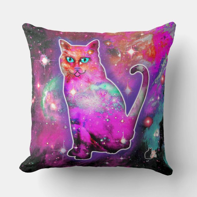 Kosmische Kat Iota Kussen (Voorkant)