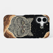 Kosmische Kat iPhone 16 Hoesje (Achterkant horizontaal)