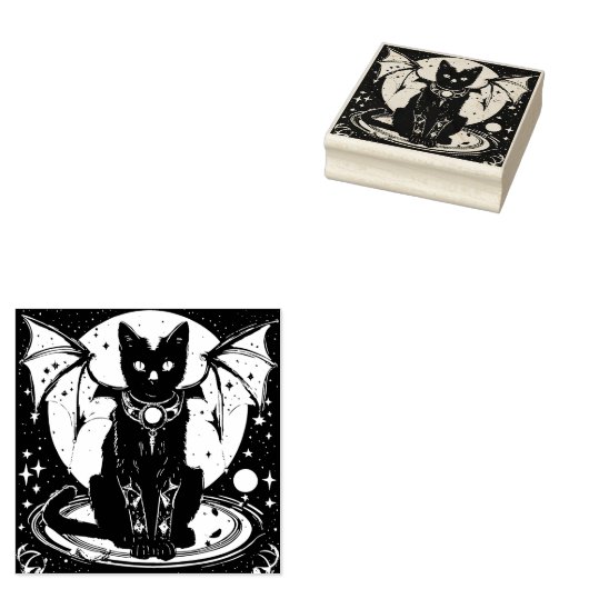 Kosmische Kat Kat Kat I Rubberstempel (Gestempeld)