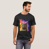 Kosmische Kat Katje in Ruimteontwerp T-shirt (Voorkant volledig)