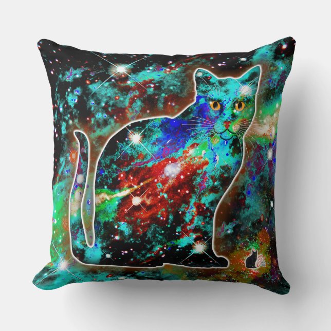 Kosmische Kat Lambda Kussen (Voorkant)