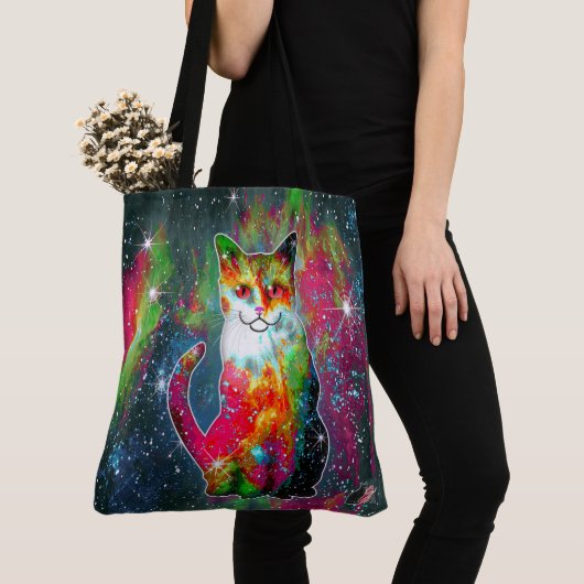 Kosmische Kat Omega Tote Bag (Dichtbij)