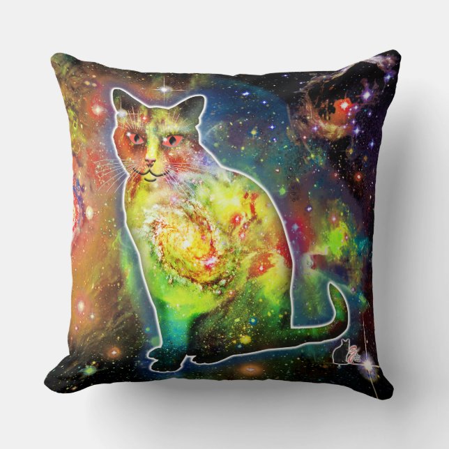 Kosmische Kat Omicron Kussen (Voorkant)