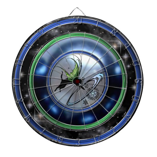 Kosmische Kat Sneeuwvlok Dartbord (Voorkant)