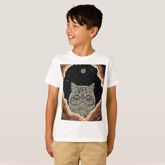 Kosmische Kat T-shirt (Voorkant volledig)