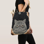 Kosmische Kat Tote Bag (Dichtbij)