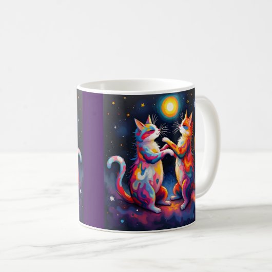 kosmische katten koffiemok (Voorkant rechts)