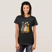 Kosmische Katten Onder De Nachthemel T-shirt (Voorkant volledig)