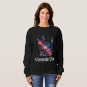 Kosmische Katten Silhouet Sterrenstelsel Ruimte St Trui (Voorkant volledig)
